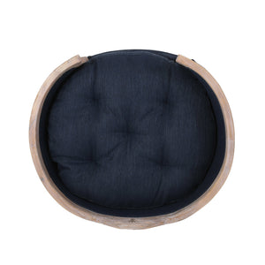 English Elm Pet Bed with Tufted Cushion Solid Birch Turned Legs Upholstered Living Room Sofa Style Navy Blue 72913.00NBLU