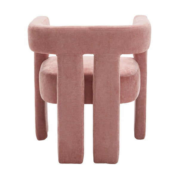 English Elm United We Win Chenille Barrel Accent Armchairs Set of Two for Living Room Dining Pink W1568P389270