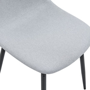 English Elm Table Modern Black Marble Dining Set With 4 Light Gray Linen Chairs - Stylish, Compact Design! W1151S02703-GIGA