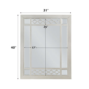 English Elm Varian Geometric Silver Mirrored Rectangular Wall Mirror with Beveled Frame Accent B2726P448763