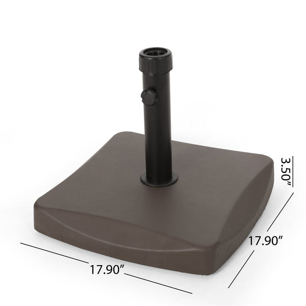 English Elm Christopher Knight Home® - UM-HOLDER Square 55 lbs Brown Concrete Base - Heavy-Duty 24x22x4 in Patio Umbrella Stand, Stable & Durable 54755.00BRN