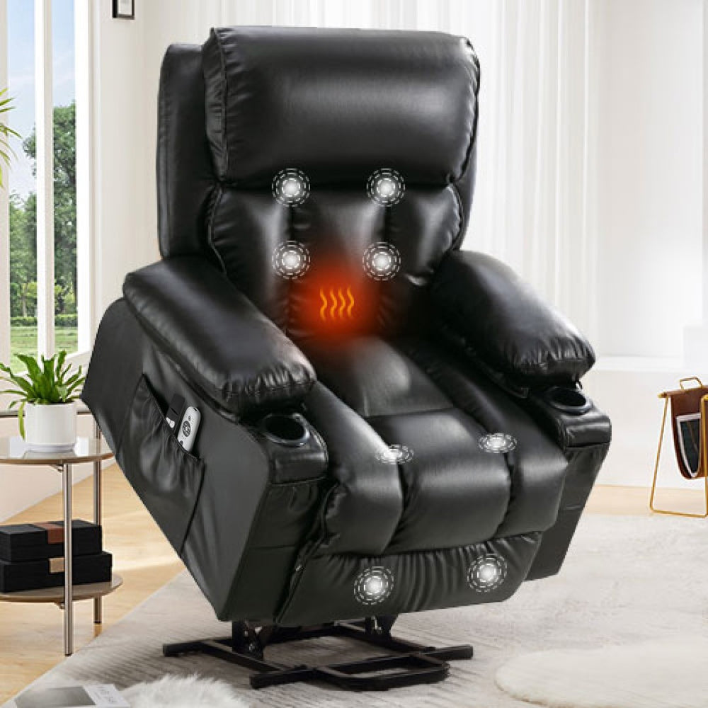 English Elm Power Electric Massage Lift Lounge Chair For Seniors – Heating, Vibration, Usb Charging & Storage! W1521P302637-GIGA