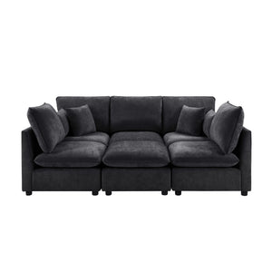 English Elm Swivel Barrel Accent Chair Chenille Tufted Round Club Seat for Living Room Lounge Black N719S002300B
