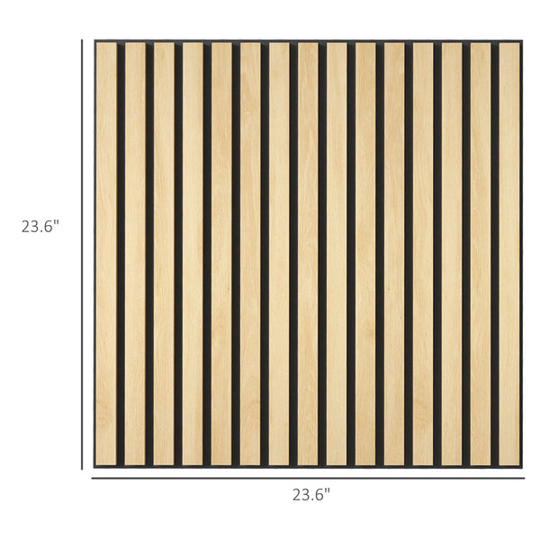 English Elm HOMCOM 3D Faux Wood Wall Panels 24" x24" Sound Absorbing Slat Panels for Home Office & Ceiling Decor Oak W2225P229714