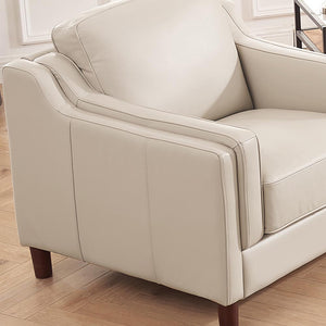 English Elm Bella Top Grain Leather Chair with Double-Sloped Track Arms, Sewn-In Cushions, Clean Lines, Timeless Sophistication B2705P211805