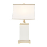 Hampton Hill Colette Transitional Rectangular Ceramic Table Lamp MPS153-0025 Ivory