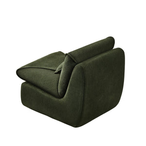 English Elm Compressed Lounge Chair with Ottoman - Space-Saving Chenille Upholstered Sofa, High-Density Foam Comfort Green W1036P251828