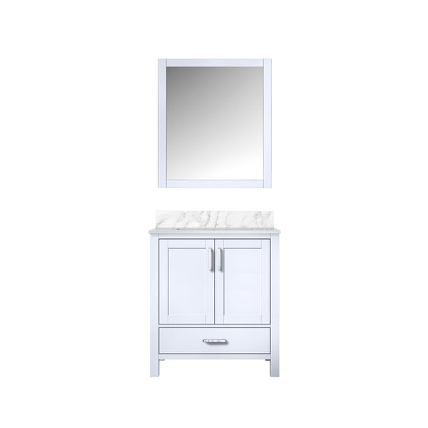 English Elm White Bath Vanity Set With Carrara Marble Top & Mirror – Elegant Design, Soft-Close Storage Solutions B2731S00671-GIGA