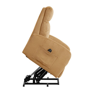 English Elm Contemporary Power Lift Chair Recliner with Plush Corduroy, Foam-Over-Coil Support & Side Pocket Yellow 31 L x 29 W x 24 H B011P395834