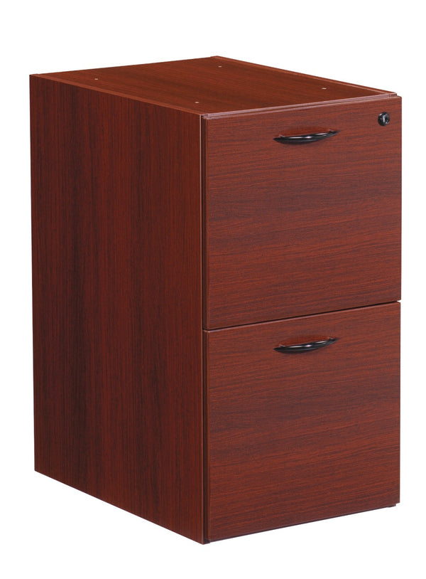 OSP Home Furnishings Napa File Pedestal with Two Deep Drawers for Letter and Legal Document Storage Mahogany NAP-74-MAH
