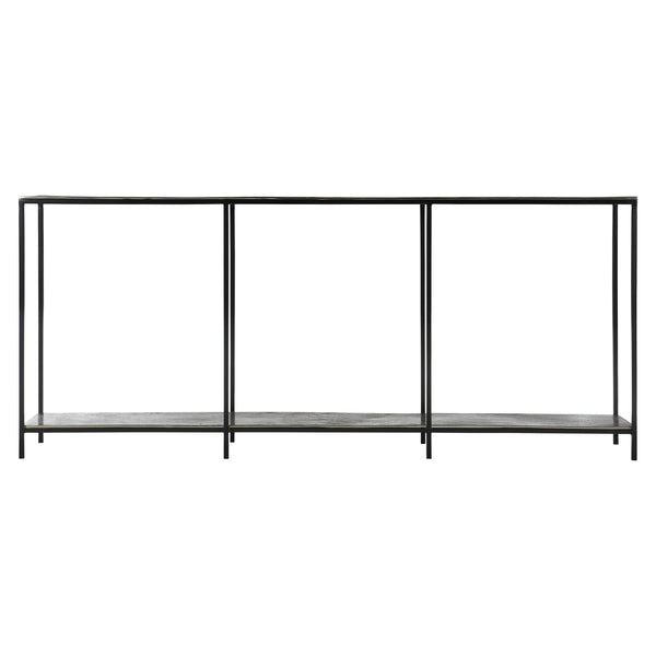 Bernhardt Bernhardt Equinox Console Table — 70"W Slim Nickel & Black Iron Modern Bauhaus Design For Hallways, Entryway 305913
