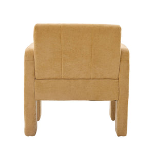 English Elm Modern Ergonomic Armchair with Generous Curved Armrests, Chenille Upholstery, 500lb Capacity, Cozy Lounge Seat Mustard yellow W395P380518