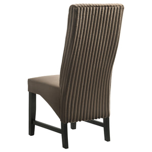 English Elm Dempsey Corduroy and Velvet Upholstered Dining Chairs with Tall Back Set of 2 Chocolate B062P440299