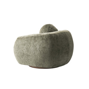 English Elm Lounge Swivel Accent Chair Olive Chenille Upholstered with Birch Frame for Living Rooms B365P398017
