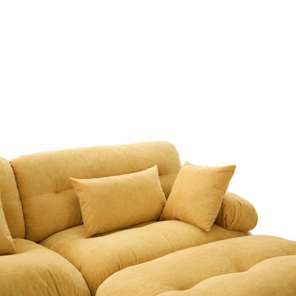 English Elm United We Win U-Shape Modular Couch In Plush Velvet With Ottomans & Lumbar Pillows For Ultimate Comfort W1568S00199-GIGA