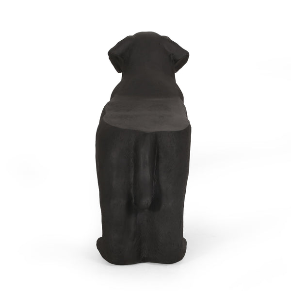 English Elm Christopher Knight Home® - MGO Labrador Dog Bench Lightweight Concrete Outdoor Seat in Matte Black — No Assembly, Durable Decor 72984.00