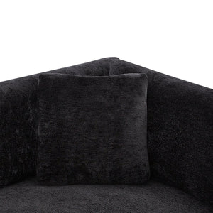 English Elm Christopher Knight Home® - 83.50" Modern Flared Arms Sofa with Chenille Upholstery, High-Density Cushions and Sturdy Legs Black N771P345835H