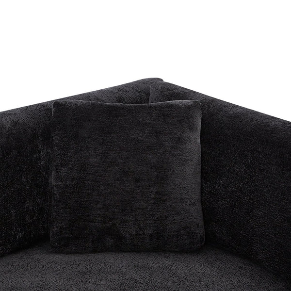 English Elm Christopher Knight Home® - 83.50" Modern Flared Arms Sofa with Chenille Upholstery, High-Density Cushions and Sturdy Legs Black N771P345835H