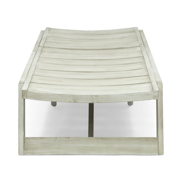 English Elm Christopher Knight Home® - Maki Chaise Lounge - Stylish Acacia Wood & Metal Outdoor Lounger With Adjustable Backrest For Comfort 70998.00LGRYMP1