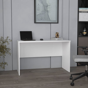 English Elm Malibu Modern 47.2" Study Desk for Home Office — Spacious, Sturdy Particle Board Workspace with Easy Assembly White 22.8 L x 66 W x 9 H B070P254770