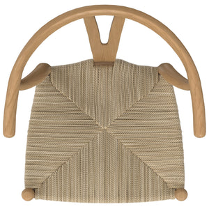 English Elm Hershey Dining Chair Set of 2 — Matte Beech Wood Wishbone-Inspired Seats with Handwoven Rope Comfort Brown B136P266927