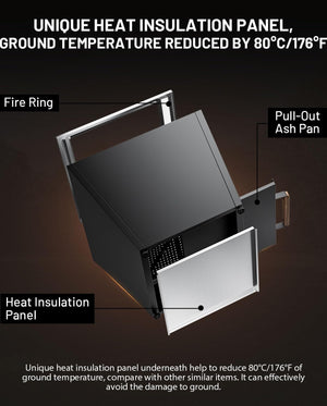 English Elm Cyberpit One Pro 25-Inch Smokeless Fire Pit - Portable Wood-Burning Design For Clean Outdoor Fun! W944P272791