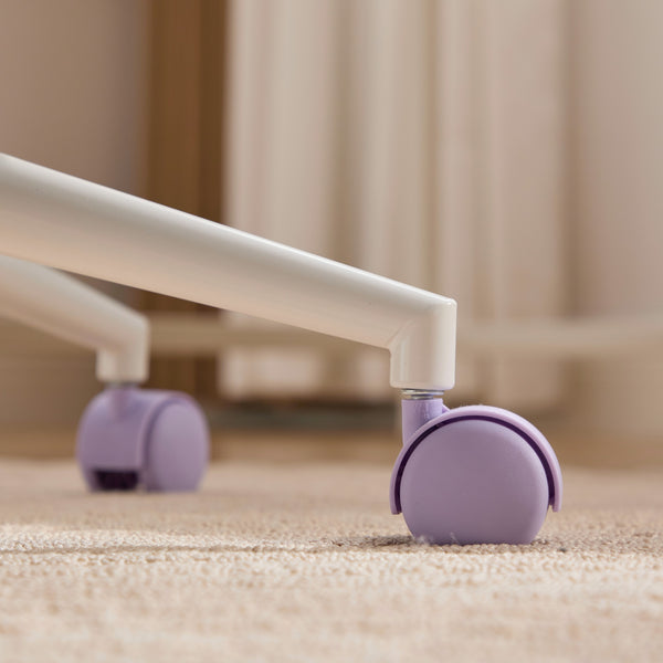 English Elm W26.4 Plush faux alpaca wide seat office chair with double cushion, 360° swivel, ergonomic chic design Violet W1143P369103