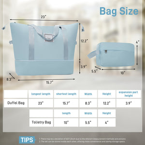 English Elm 6 Piece Hardshell Abs Travel Set with Spinner Wheels Combination Lock and Toiletry Bag Light Blue N732P391314N