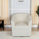 Christopher Knight Home® - Noble House - - Teddy Velvet Swivel Chair, White, No Installation Required