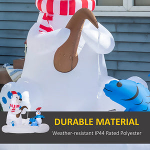 English Elm 6ft Polar Bear and Penguin Led Inflatable Outdoor Christmas Yard Decoration T3971P404379