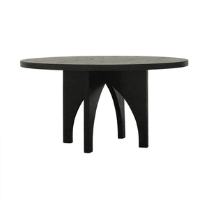 JLA Home Chapel Hill - Dining Round Table – Black Wire-Brushed Veneer, Solid Wood, Seats 4, Minimalist Modern Design Durable Finish CH121-1000