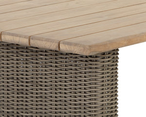 Sunpan Riviera Dining Table - Stylish Teak Wood Design with Tropical Flair for Outdoor Gatherings and More Rectangular - 108W x 40D x 30.25H