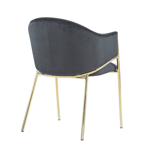 English Elm Christopher Knight Home® - Modern Velvet Upholstered Dining Chair with Plush Velvet Seat and Sleek Metallic Frame for Comfort Black,Gold 32.25 L x 23.75 W x 21.25 H N776P224512B