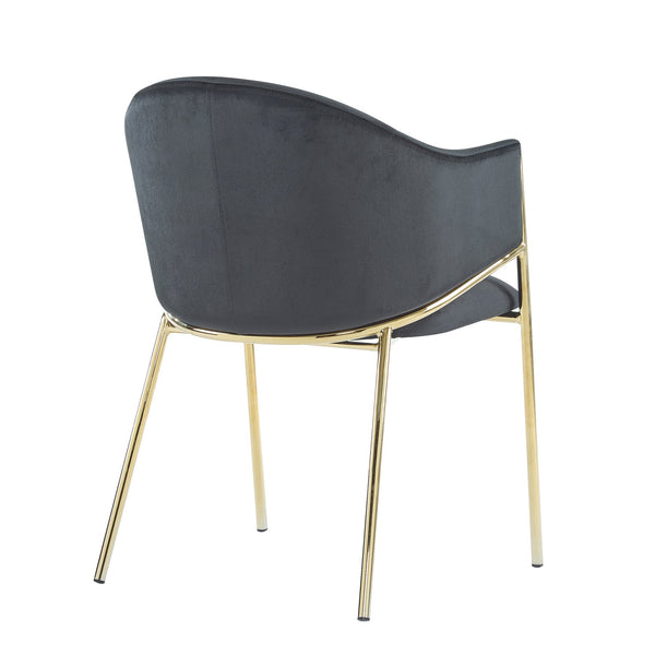 English Elm Christopher Knight Home® - Modern Velvet Upholstered Dining Chair with Plush Velvet Seat and Sleek Metallic Frame for Comfort Black,Gold 32.25 L x 23.75 W x 21.25 H N776P224512B