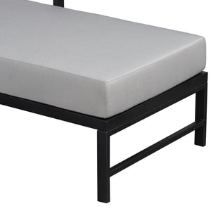 English Elm U_style Outdoor L-shaped Sectional Iron Frame Patio Sofa with Thick Foam Cushions Gray WY000480AAE