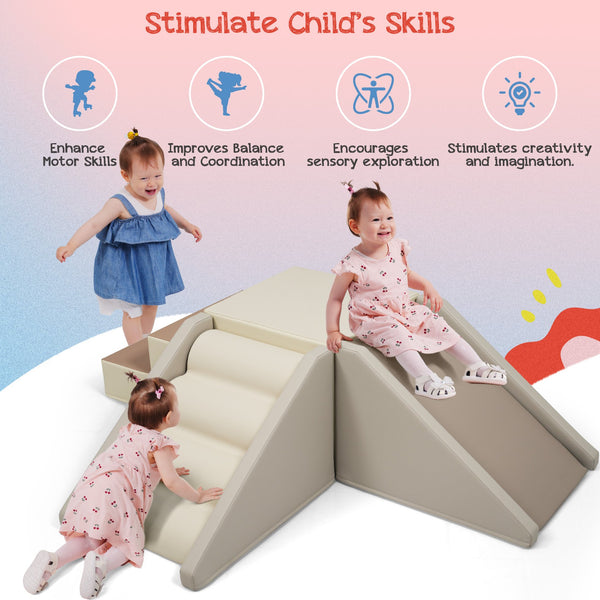 English Elm 9-piece Soft Foam Toddler Climbing Play Set with Velcro Blocks for Indoor Playrooms Colorful N710P444692E