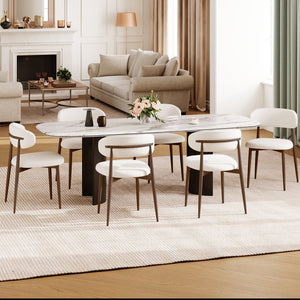 English Elm Dining Chairs Set of 4 Upholstered Farmhouse Metal Frame with Padded Seats W3916S00001