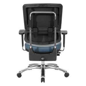 OSP Home Furnishings Dillon Ergonomic Managers Chair with Antimicrobial Upholstery and Lumbar Support Blue 99662CDB-R105