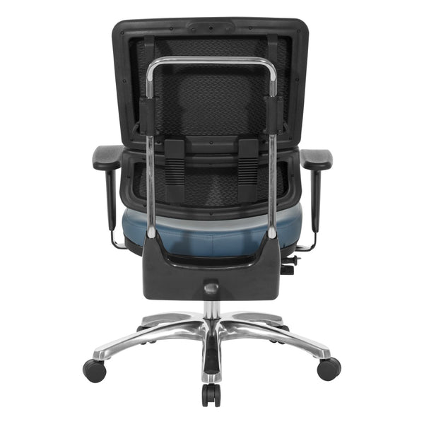 OSP Home Furnishings Dillon Ergonomic Managers Chair with Antimicrobial Upholstery and Lumbar Support Blue 99662CDB-R105
