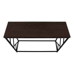 English Elm Accent Table Modern Entryway Console with Grey Laminate Top and Black Criss-Cross Metal Frame, 44" L Espresso 47 L x 16 W x 6 H B2710P219328