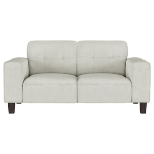 English Elm Xana Corduroy Tufted Loveseat with Tapered Wood Legs for Modern Living Rooms B062S01480