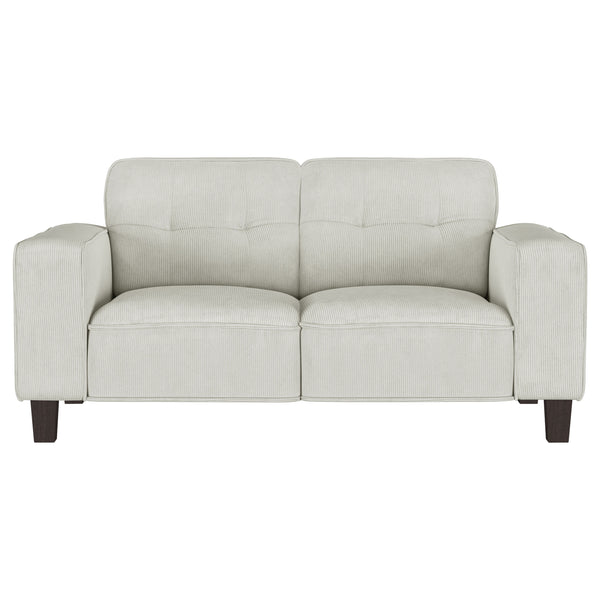 English Elm Xana Corduroy Tufted Loveseat with Tapered Wood Legs for Modern Living Rooms B062S01480