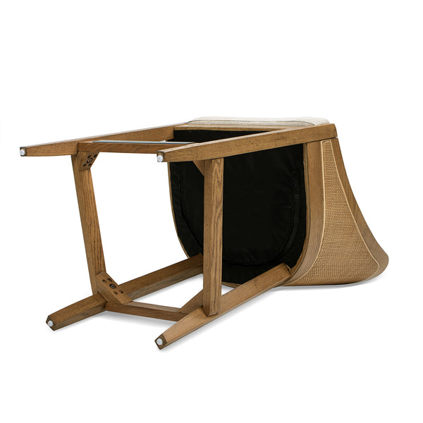 English Elm Jennifer Taylor Home - Charleston 27" Oak Counter Stool with Cane Back & Performance Fabric, Taupe Beige, Durable Comfort B2719P372713