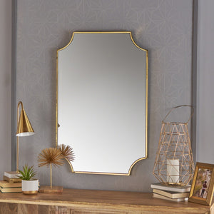 Christopher Knight Home® - Noble House - Verne Glam Wall Mirror with Gold Finished Stainless Steel Frame