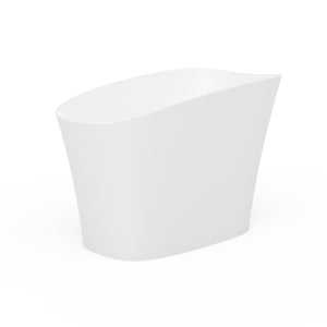 English Elm 51-inch Solid Surface Freestanding Soaking Tub with Integrated Seat Matte White Finish W1613P410199