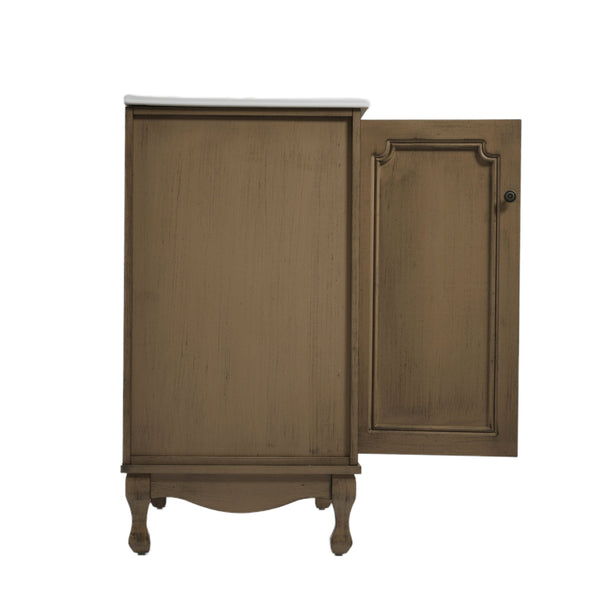 English Elm Christopher Knight Home® - 60" Retro Double Sink Bathroom Vanity Set with Soft-Close Doors, Adjustable Shelves, Rubberwood Legs Antique brown N817P245317L