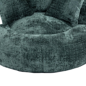 English Elm Lazy Sofa Oversized Ergonomic Bean Bag Lounger with High Wrap Back, Plush Chenille Foam Comfort for Living Room, Bedroom, Office Emerald W395P252054