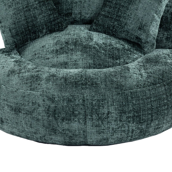 English Elm Lazy Sofa Oversized Ergonomic Bean Bag Lounger with High Wrap Back, Plush Chenille Foam Comfort for Living Room, Bedroom, Office Emerald W395P252054