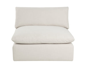 Sunpan Reve Modular - Luxurious Pillowy Softness Armchair In Effie Linen For Modern Spaces & Style Cream Fabric 111768