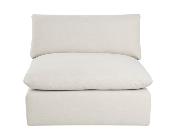 Sunpan Reve Modular - Luxurious Pillowy Softness Armchair In Effie Linen For Modern Spaces & Style Cream Fabric 111768